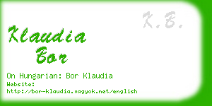 klaudia bor business card